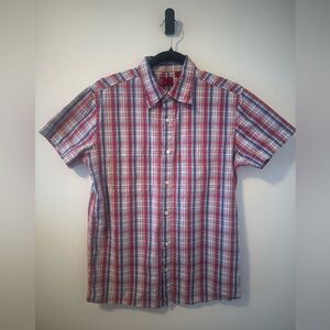 Levi’s Red Tab Men's Red Plaid Short Sleeve Button up Cotton Shirt Size S